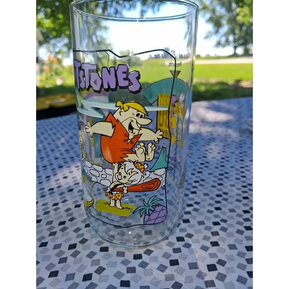 Vintage FLINTSTONES FIRST 30 YEARS Anniversary 1964 Hardees Glass 1991. Excelnt